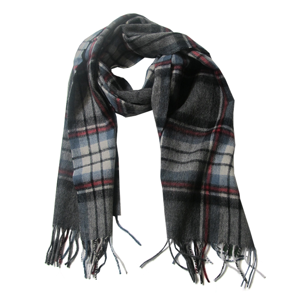 Unisex Lona Scott Lambswool Tasseled Tartan Scarf 64 x 12 Inches (164